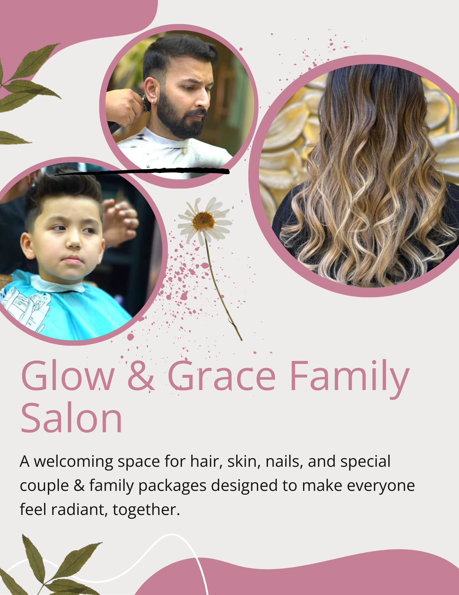 Home 10 Pink Floral Modern Beauty Salon and Spa Flyer 1